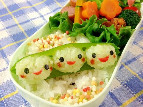 簡単キャラ弁☆トイストーリー　お豆三兄妹のお弁当♪